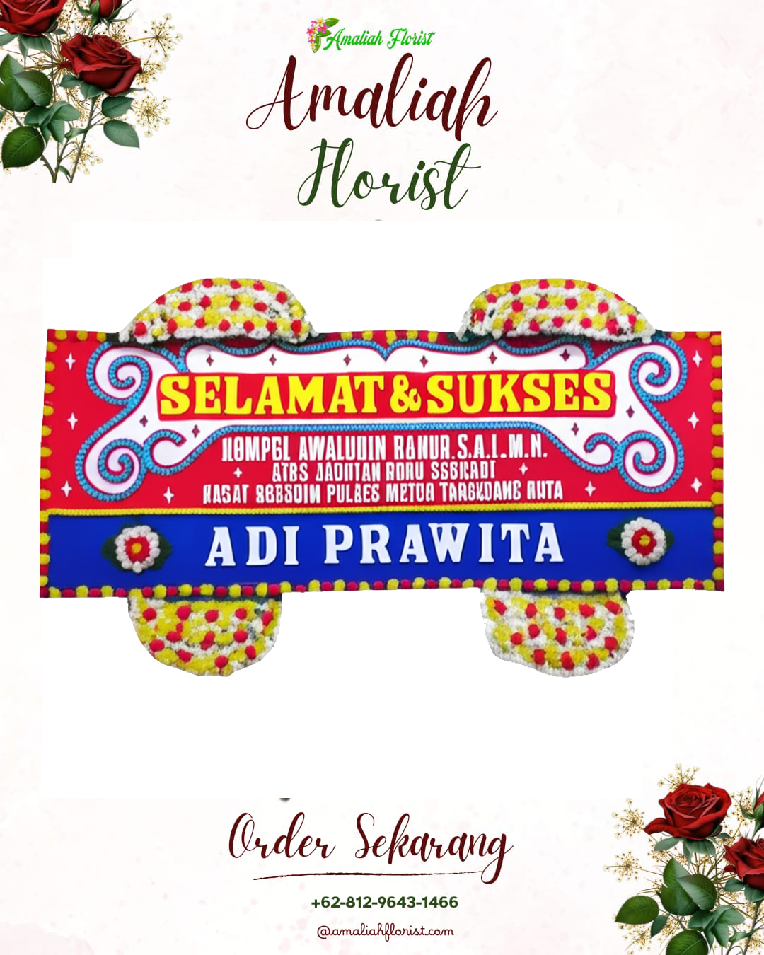 Papan Bunga Ucapan Selamat Sedong